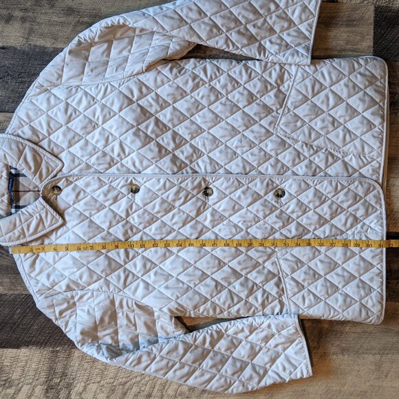 Burberry Quilted Jacket Lined Cream Medium - Picture 8 of 10